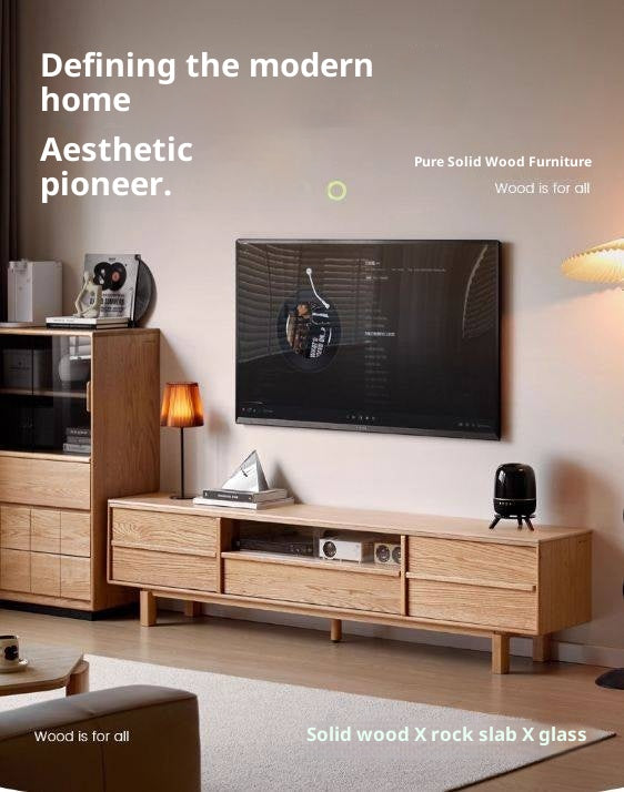 Oak Solid Wood Modern Minimalist TV Cabinet