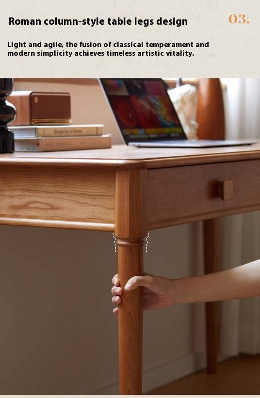 Cherry Solid Wood Antique Style Retro Drawer Desk