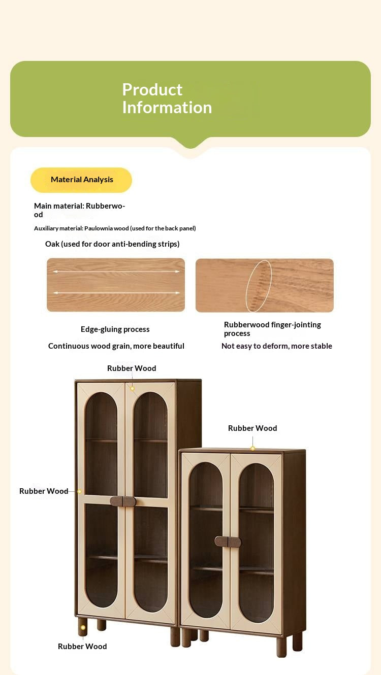 Solid Rubberwood Children's Bookshelf Retro Style