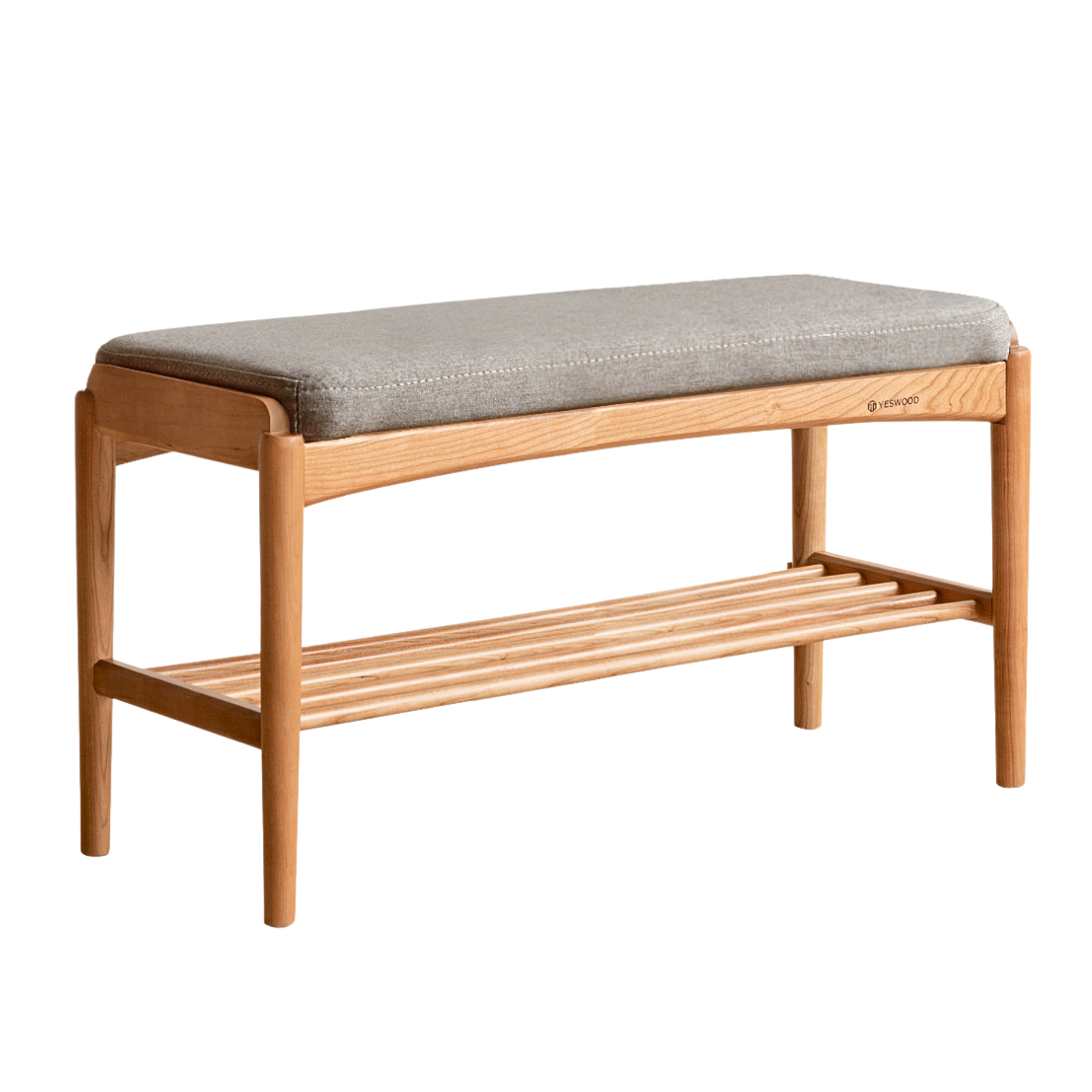 Beech, Cherry, Back walnut, Oak solid wood Shoe Storage Bench: