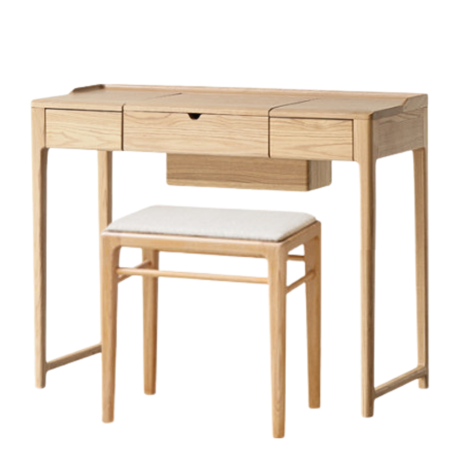 Ash solid wood small flip dressing table: