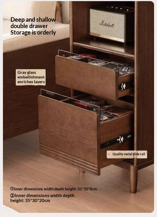Solid Longan Hardwood Side Cabinet with Storage Space