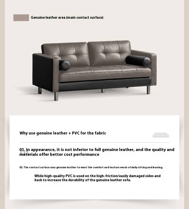 Genuine Leather Italian Luxury Sofa