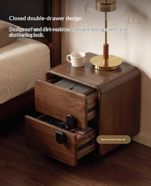 Black Walnut Solid Wood Nightstand