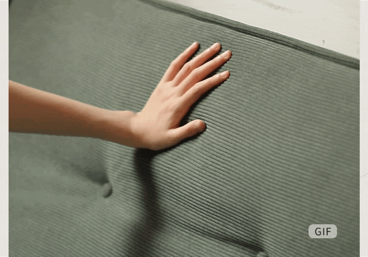 Armless Corduroy Futon Sofa Bed with Adjustable Backrest