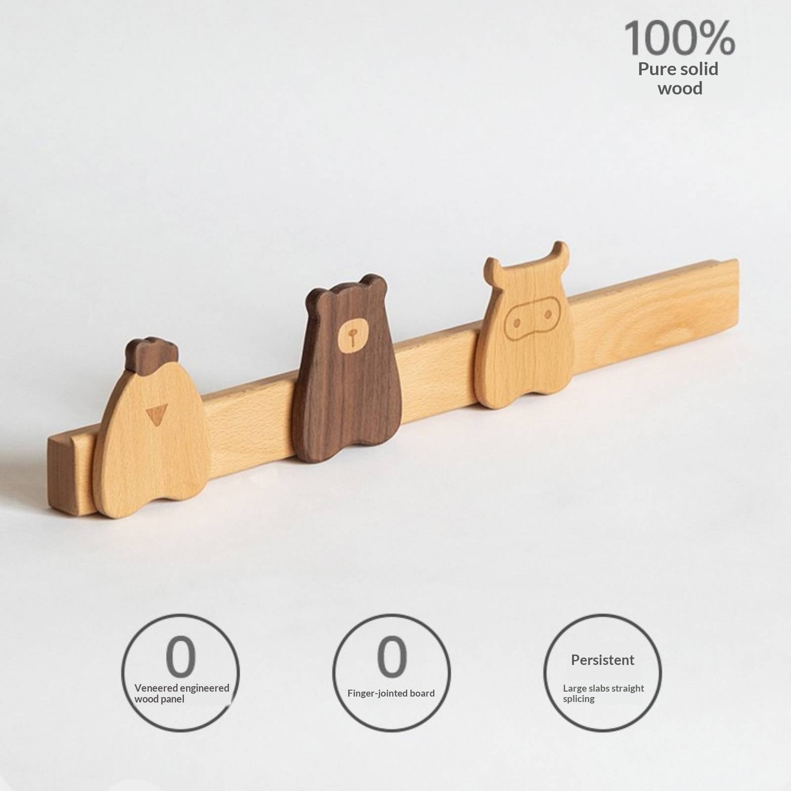 Beech Solid Wood Hook Hanging Clothes