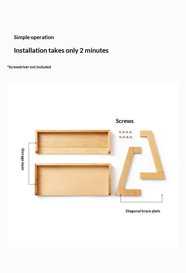 Ash Solid Wood Double Layer Open Sorting Rack