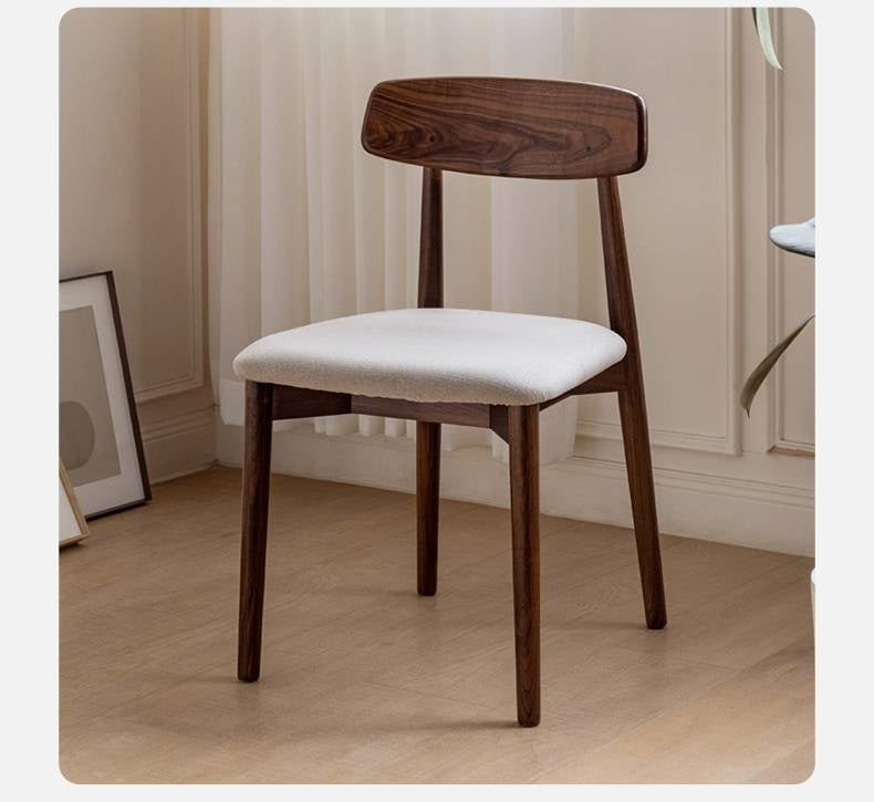 Set 4 pcs Black Walnut, Sandalwood Solid Wood Dining Chair