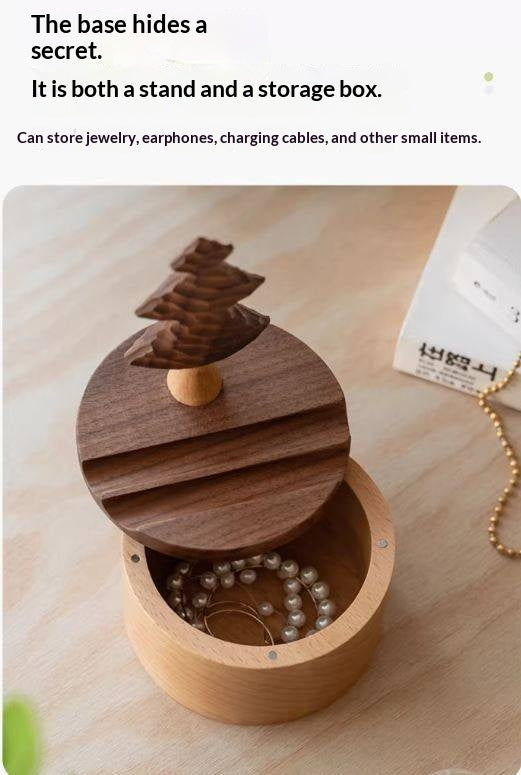 Black Walnut, Beech Solid Wood Phone Stand