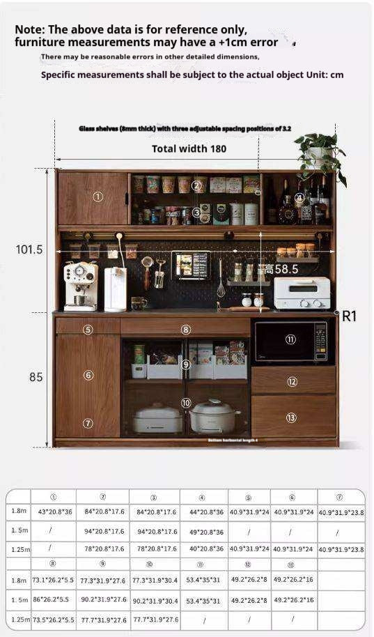 Black Walnut, South American Walnut Solid Wood Sideboard, Buffet Cabinet