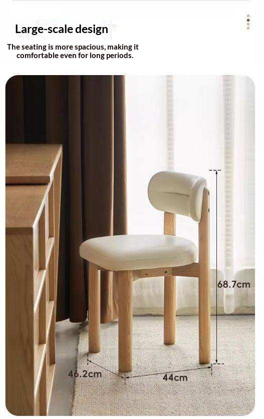 Ash, Red Oak Solid Wood Modern Style Makeup Chair