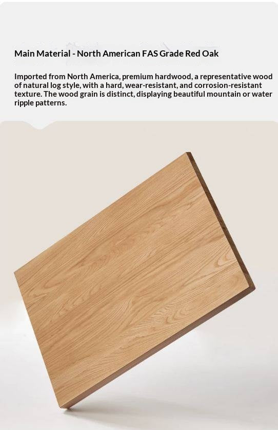 Oak Solid Wood Slate Black Coffee Table