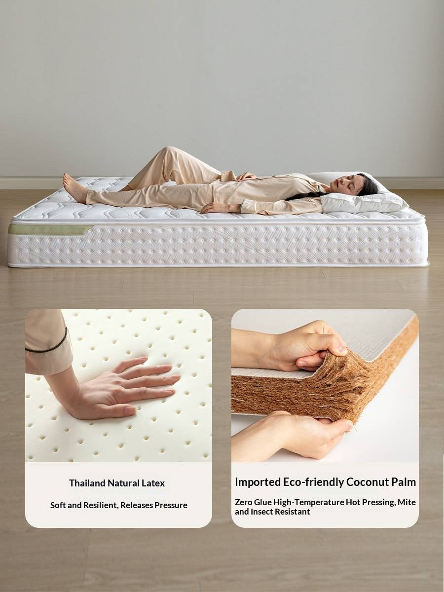 Zero-Glue Mattress: Customizable Home Mattress With Natural Coconut Fiber, Orthopedic Support, Firm Spring Base, And Latex Soft Layer, Dimensions: 22 cm, 23 cm 24 cm