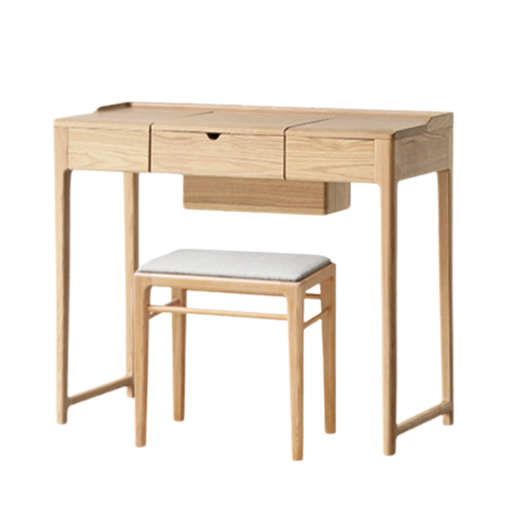 Ash solid wood small flip dressing table: