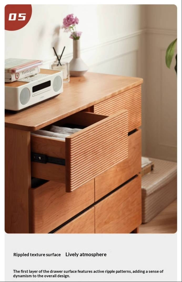 Cherry Solid Wood Six-Drawer Chest, Storage Chest