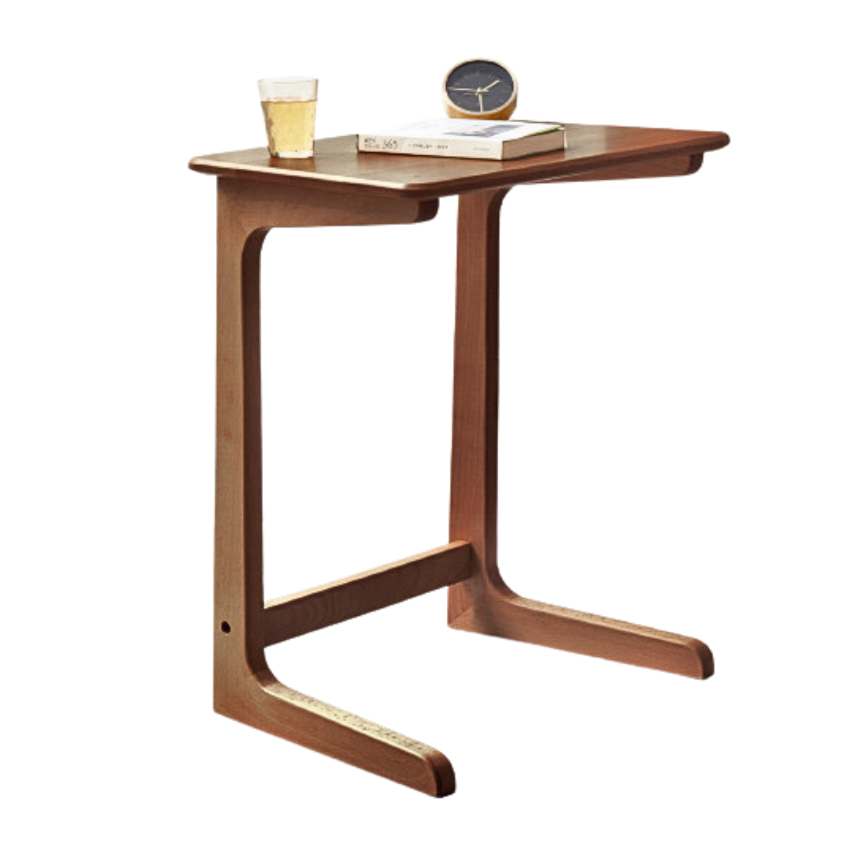 Oak Solid wood C-shaped side table-