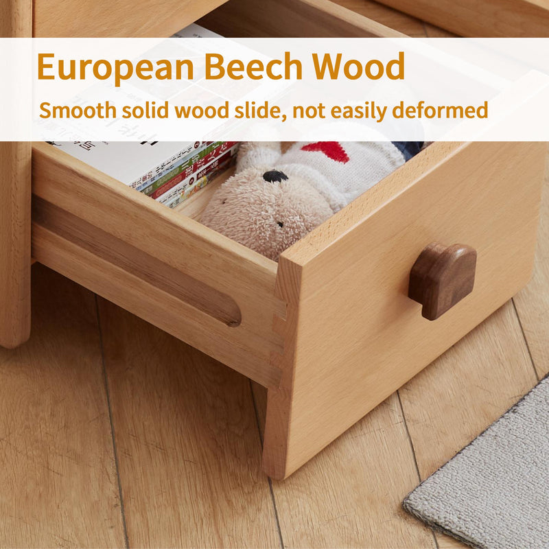 Kids storage stool Beech solid wood+