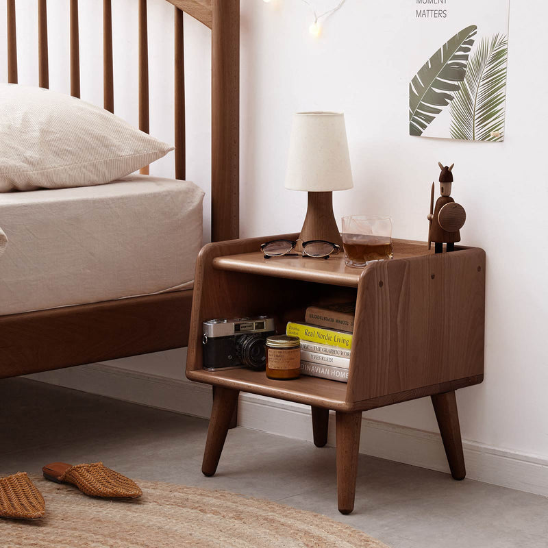 Fully open bedside cabinet Beech solid wood-