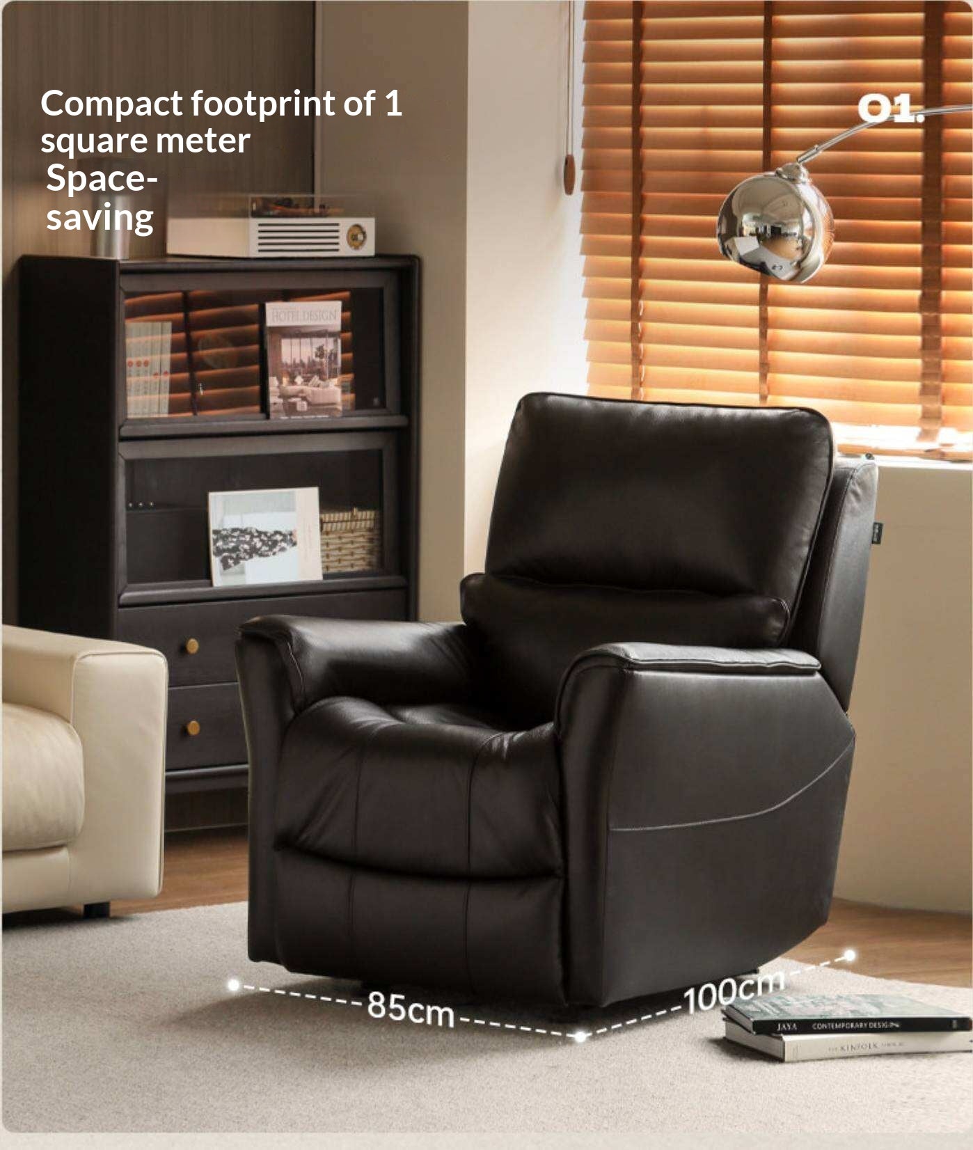 Functional Electric Reclining Chair genuine leather, fabric