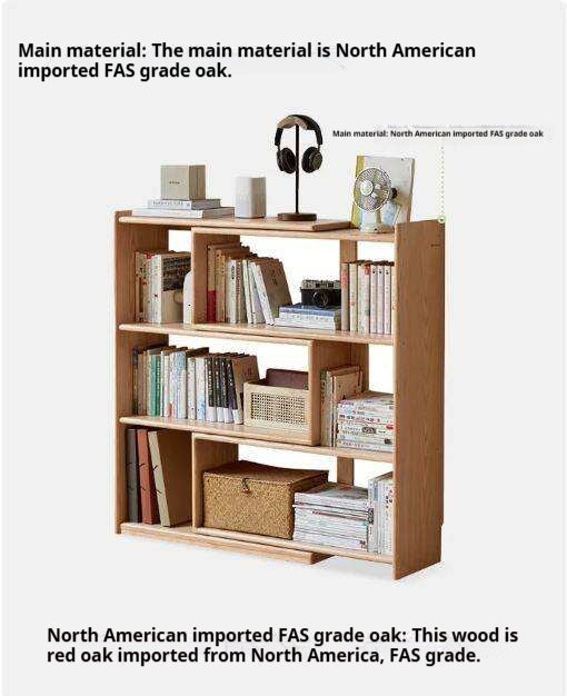 Oak Solid Wood Extendable Corner Bookshelf