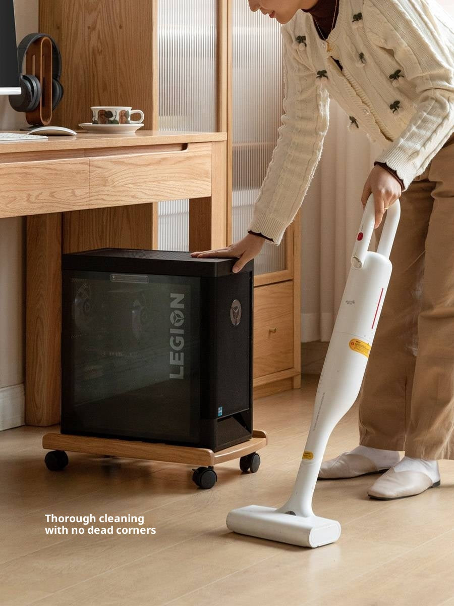 Solid RubberWood, Oak Solid Wood Mobile Computer Host Base Tray