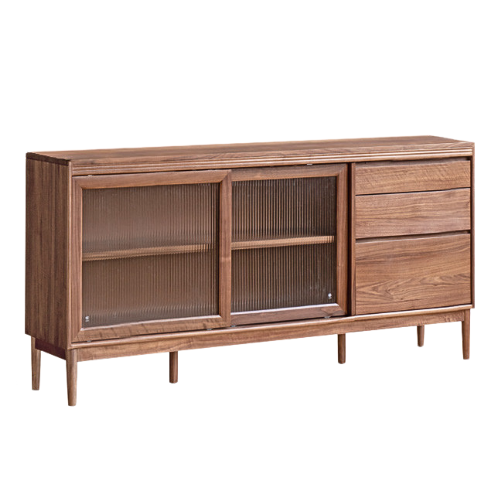 Black walnut Solid Wood Rock Board Sideboard ,