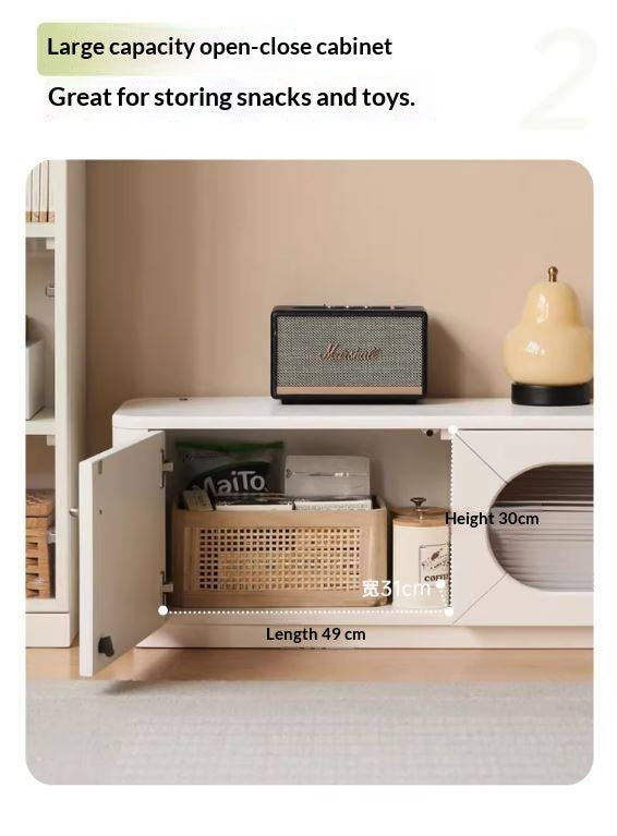 Solid RubberWood TV Cabinet Floor-Standing Low Cabinet.