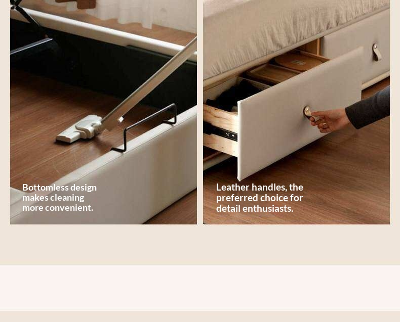 Genuine Leather Upholstered Lift-Up Storage Bed