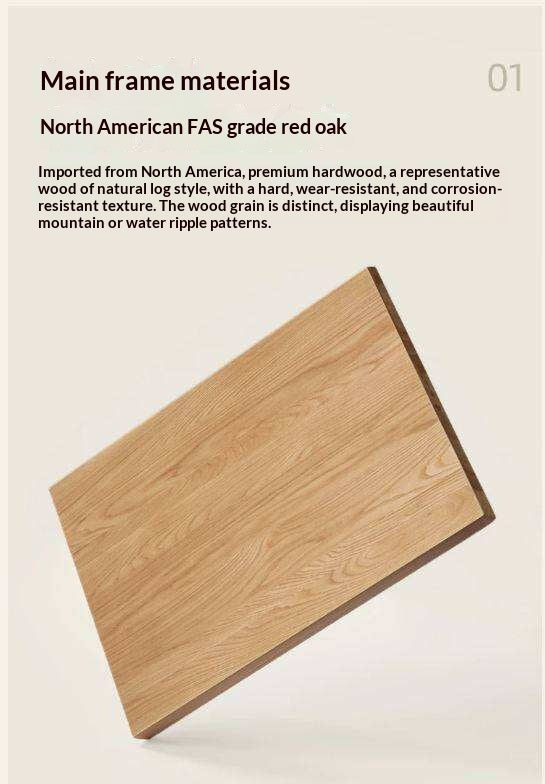 Oak Solid Wood Cream Wind Floor Bookshelves
