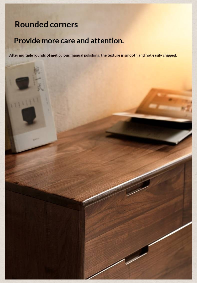 Ash Solid Wood Storage Cabinet Against the Wall