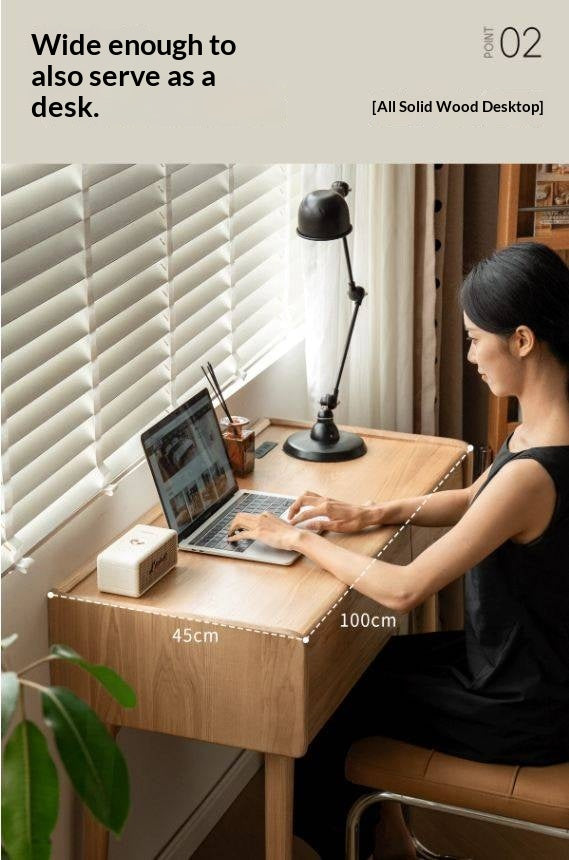 Oak Solid Wood Modern Minimalist Multifunctional Vanity Table
