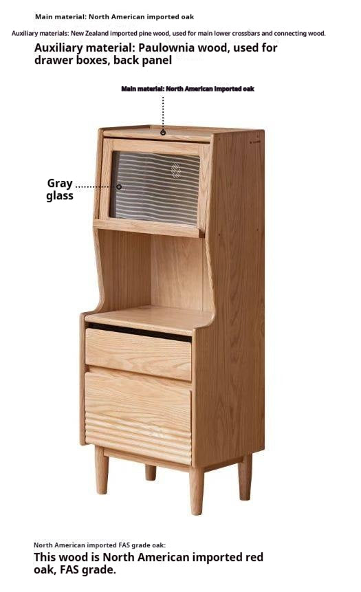 Oak Solid Wood Modern Style Side Cabinet