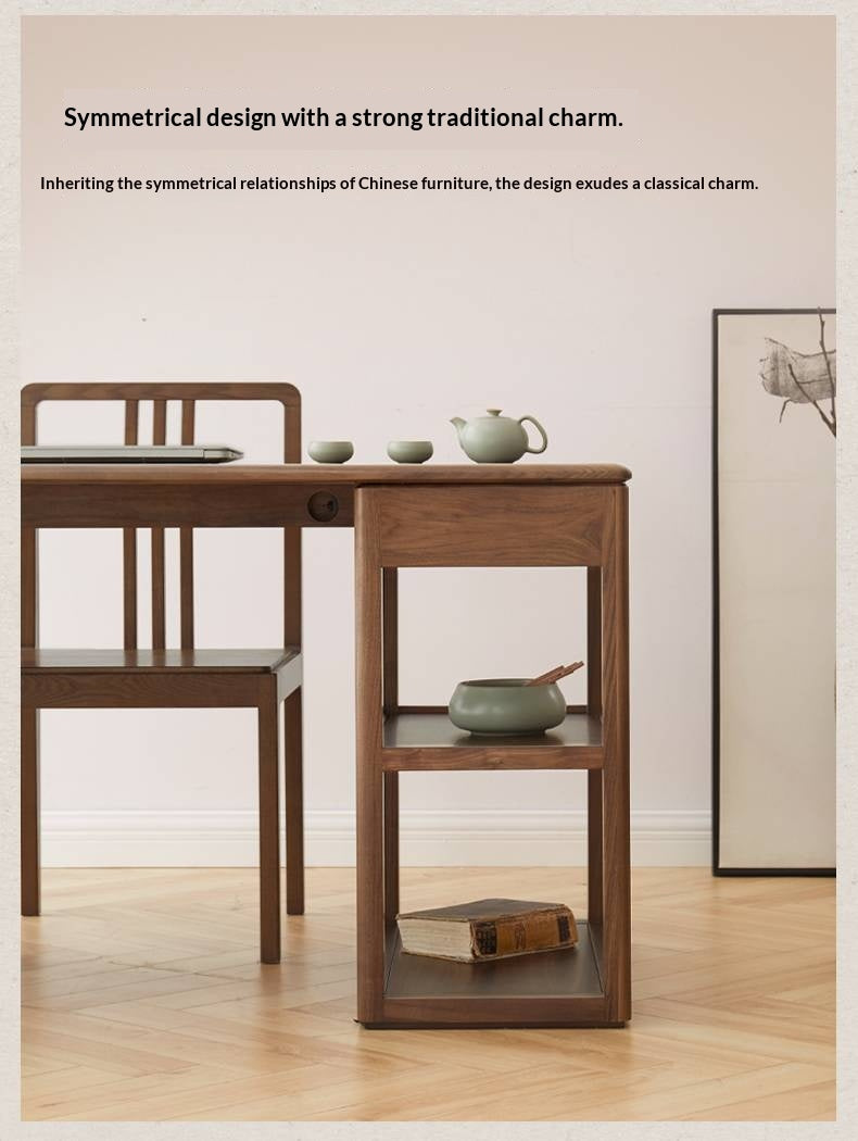 Black Walnut Solid Wood Modern Study Desk