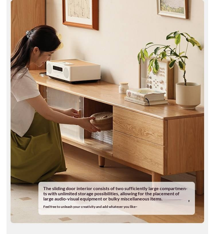 Ash, Oak Solid Wood TV Cabinet Modern.