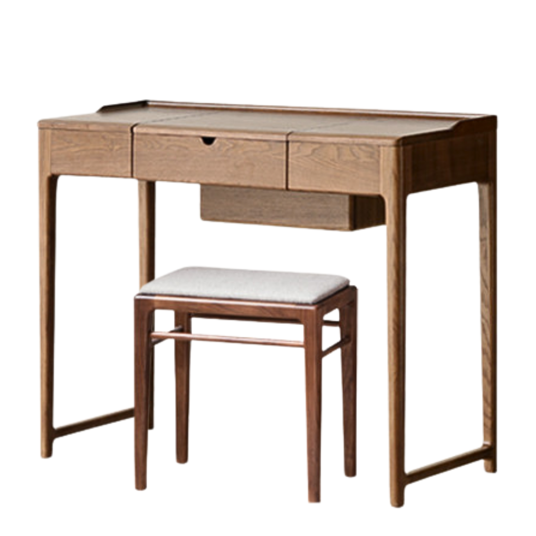 Ash solid wood small flip dressing table: