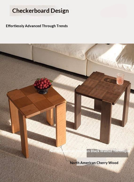 Black Walnut, Cherry Solid Wood Modern Square Side Table