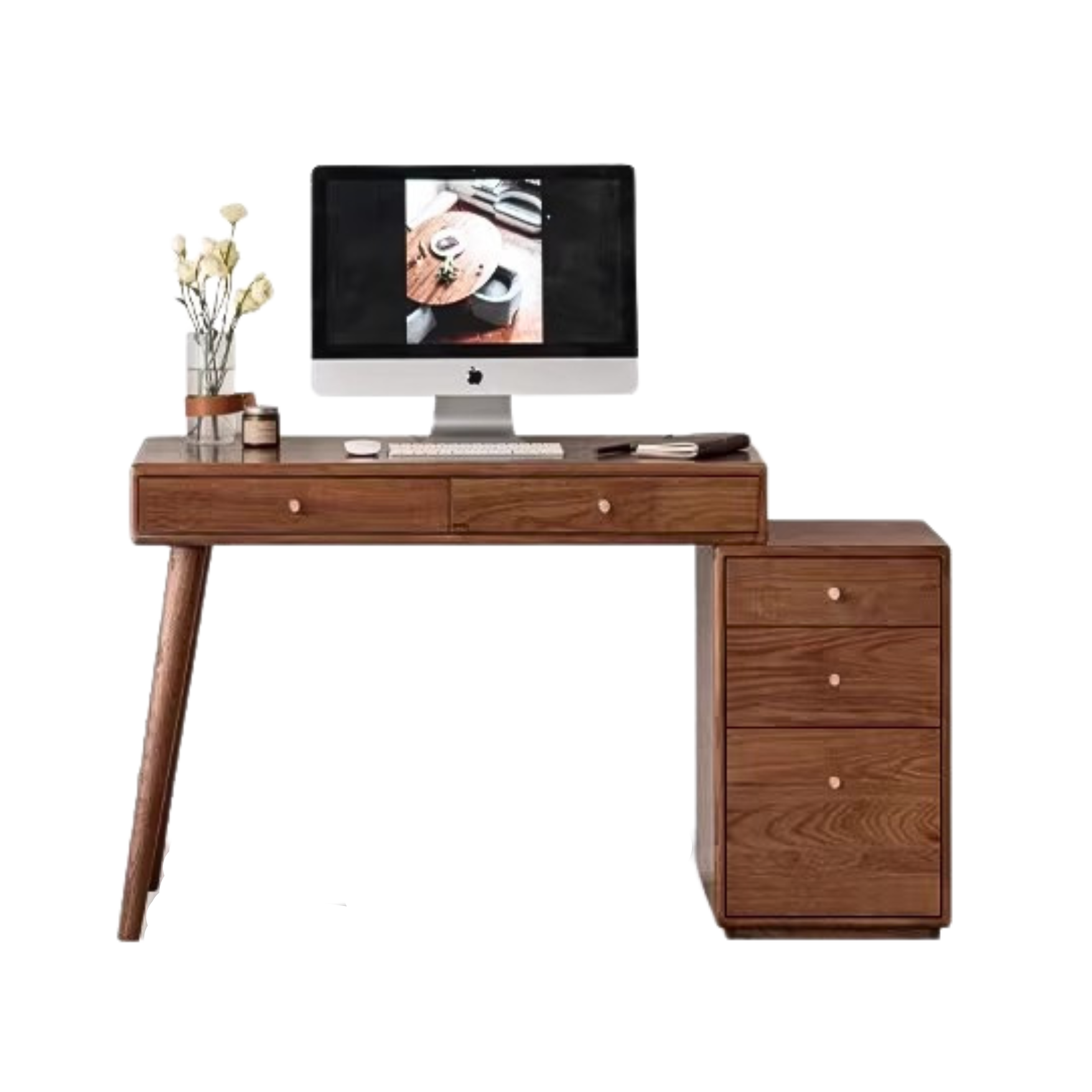 Black walnut, Ash Solid wood telescopic desk modern: