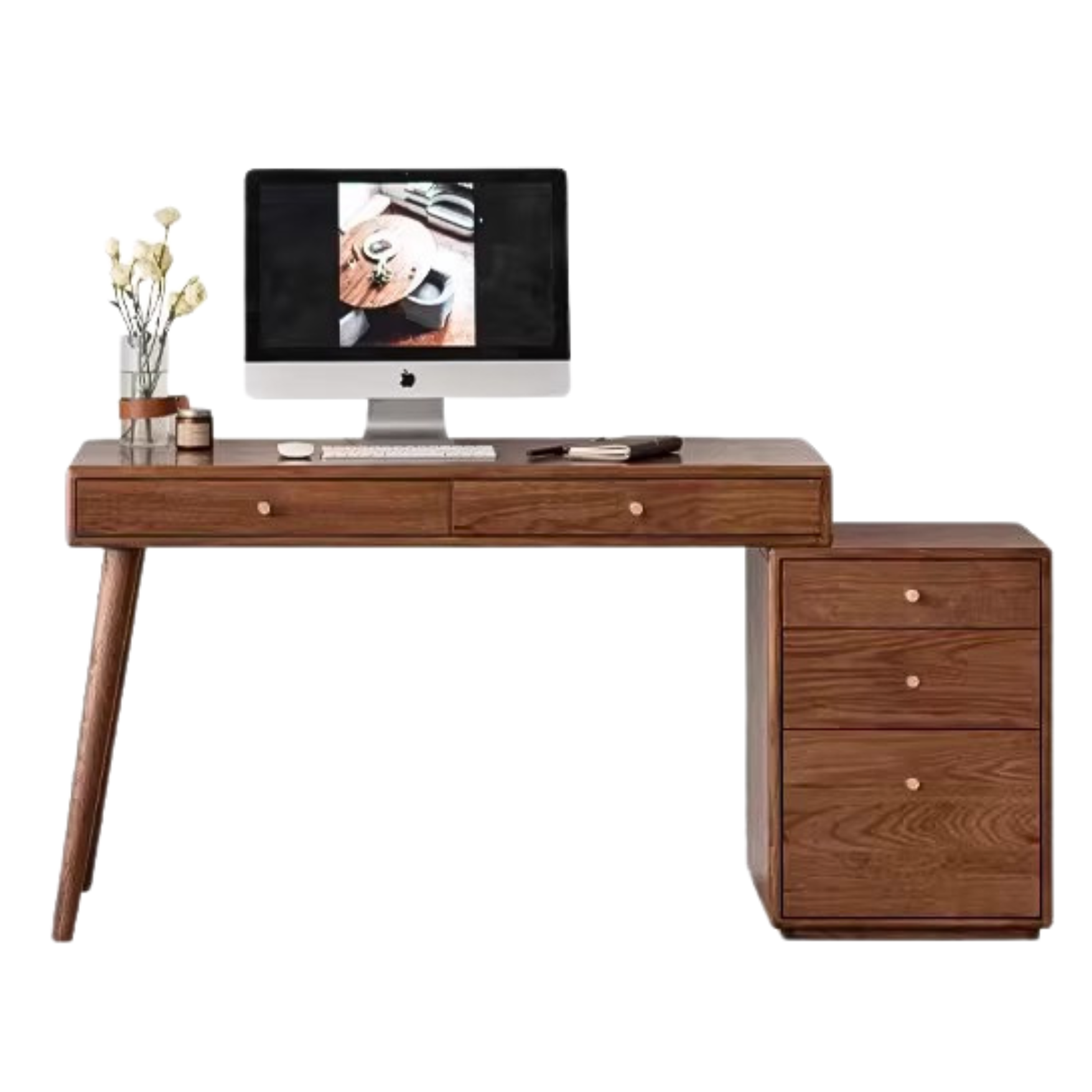 Black walnut, Ash Solid wood telescopic desk modern: