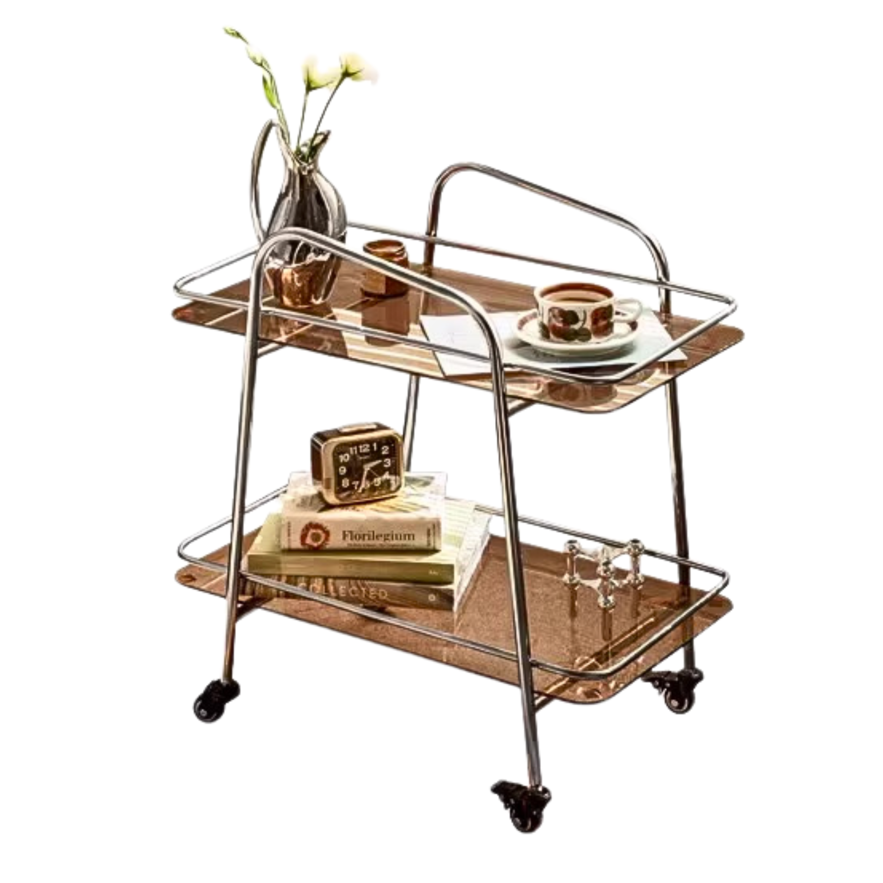 Mobile storage rack, glass dining cart