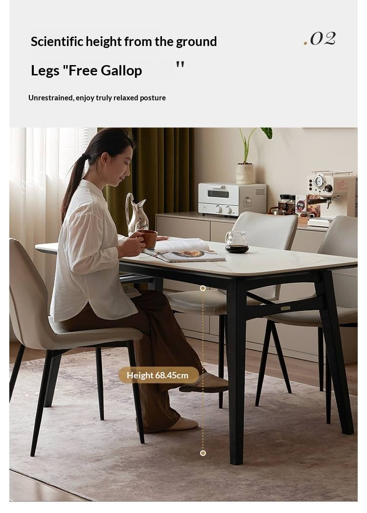 Oak Solid Wood Slate Luxury Dining Table