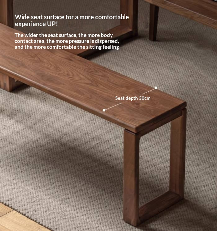 Black Walnut, Oak Solid Wood Long Bench