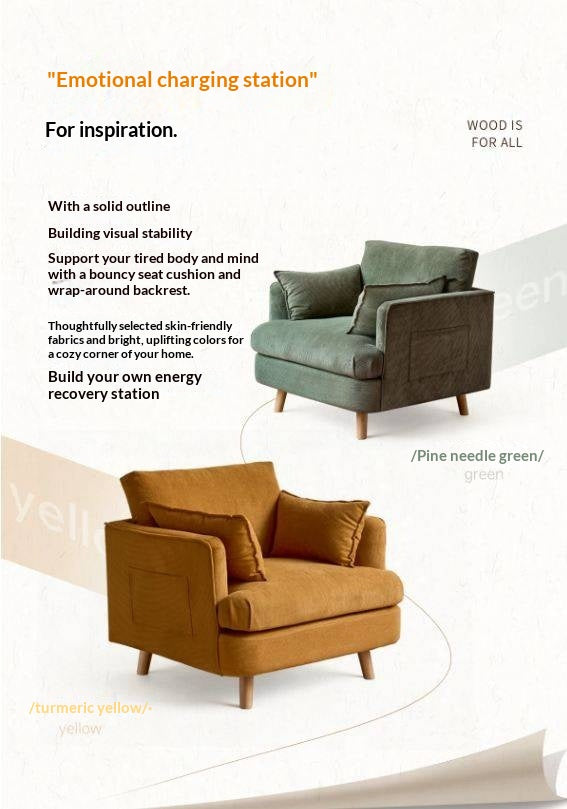 Retro Cozy Fabric Armchair)