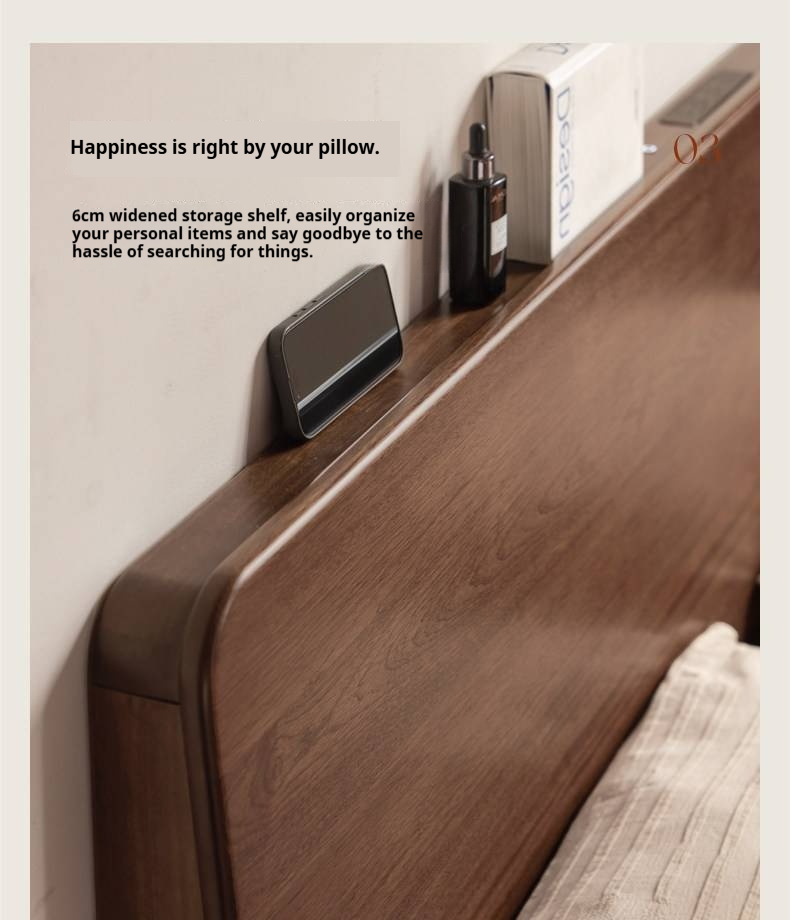Sandalwood Solid Wood Modern Simple luminous Multifunctional Bed