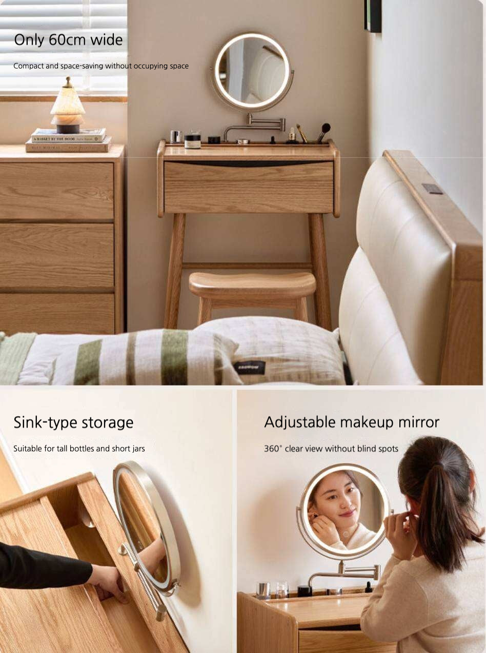 Oak Solid Wood Modern Simple Vanity Table