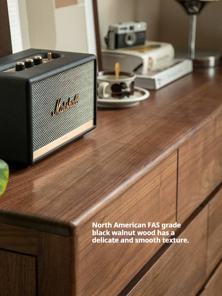 Black Walnut, Ash Solid Wood Chest of Drawers