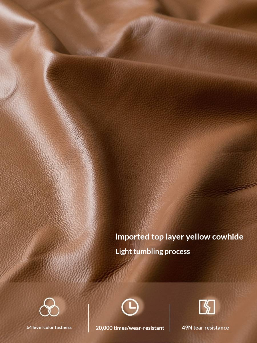 Black Walnut Solid Wood Bed with Top Genuine Leather Upholstery and Nordic High Headboard