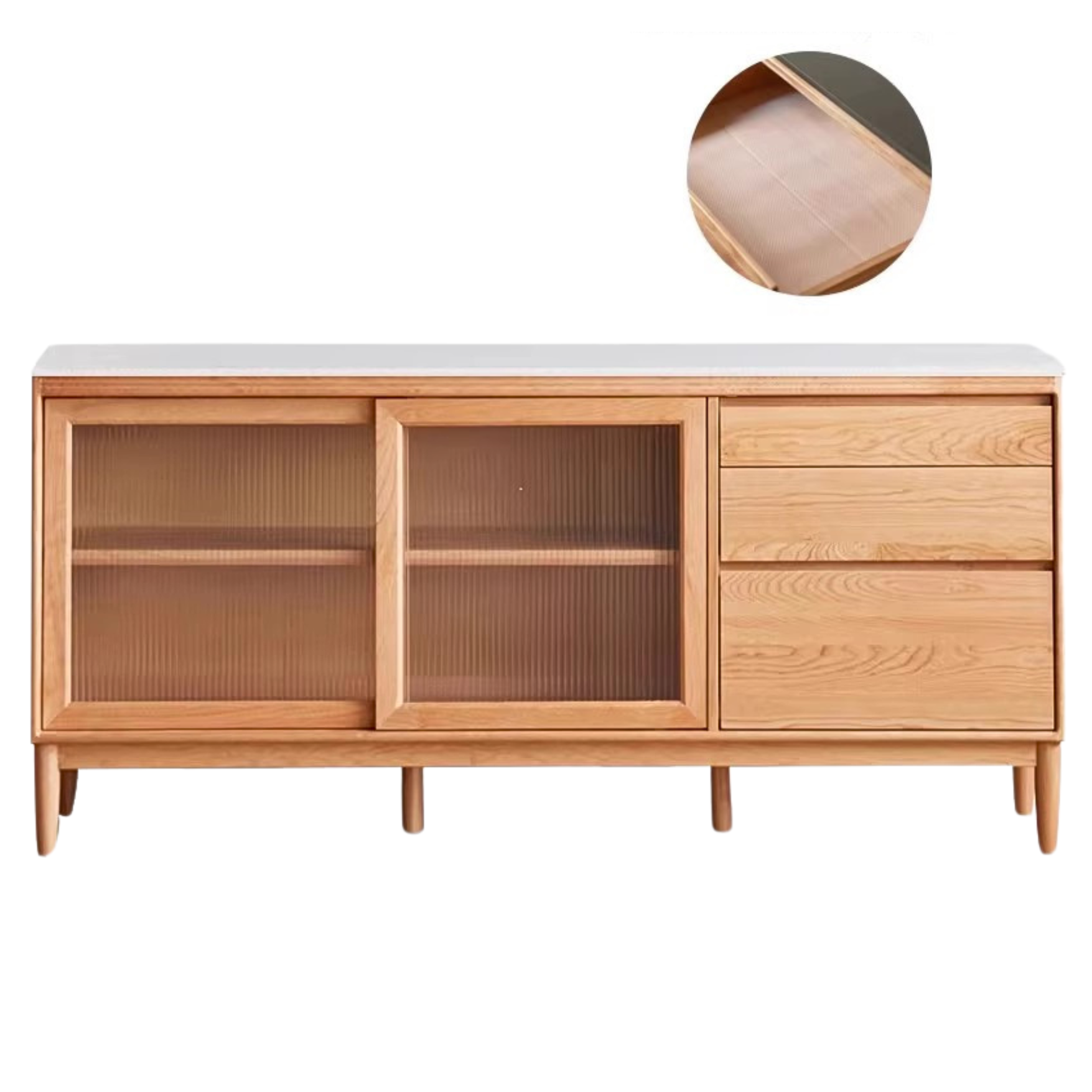 Oak Solid Wood Large Capacity Storage Sideboard,