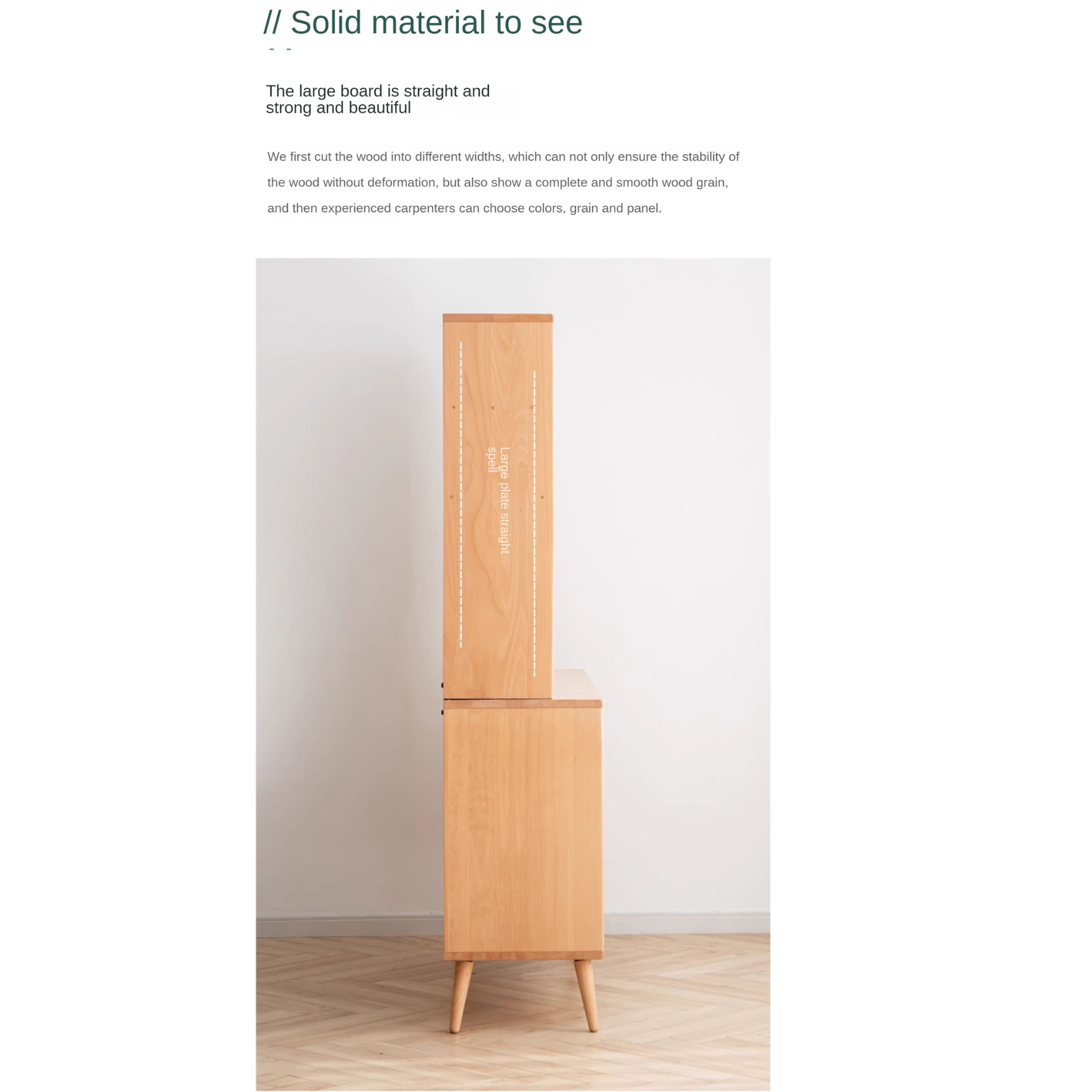 Beech, birch Solid Wood Cabinet Wall mounted Integrated,