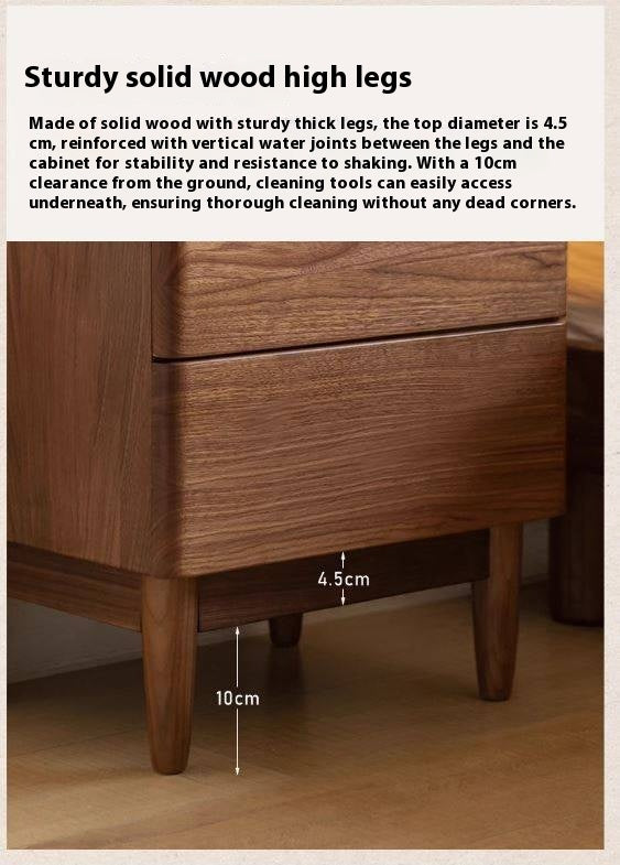Black Walnut, Ash Solid Wood Nightstand