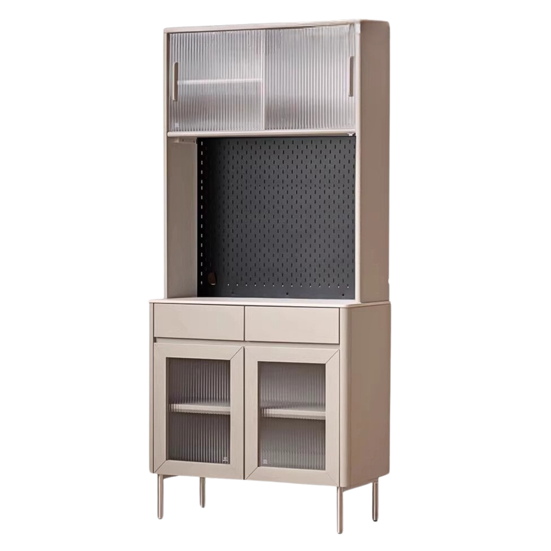 Poplar Solid Wood High Sideboard Household Storage,